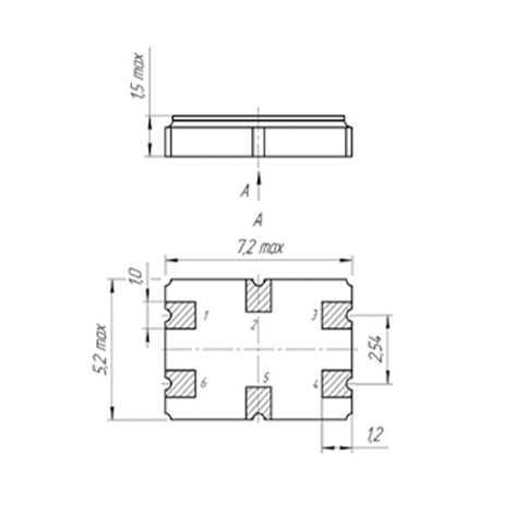 FP3P6-782-SMD7,  FP3P6-782АB-SMD7, FP3P6-782АBV-SMD7 - Dimensions